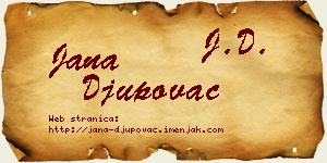 Jana Đupovac vizit kartica
